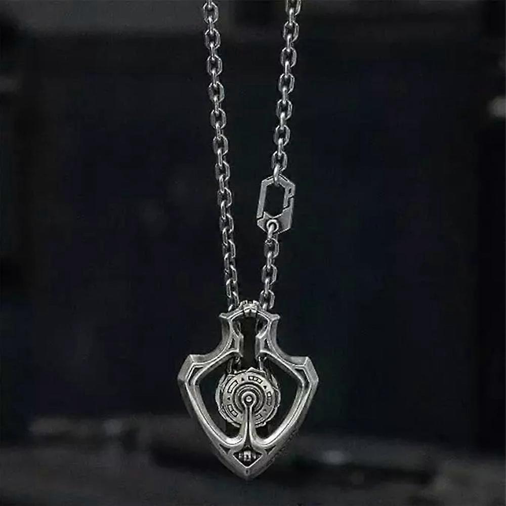 Mechanical Rotatable Gear Pendant Necklace, Retro Punk Gear Necklace