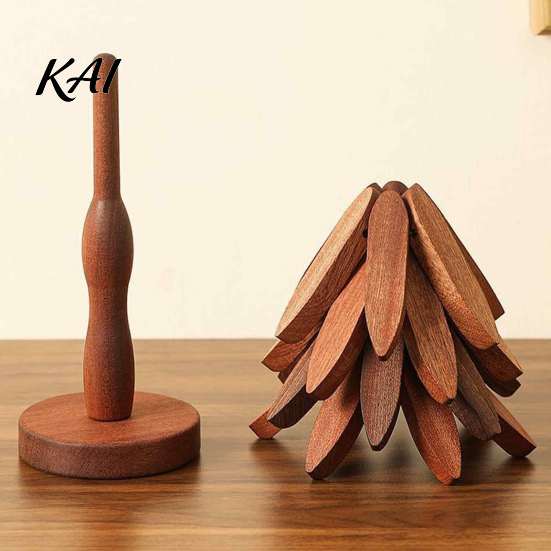 Compact Storage Trivet Set Collapsible Wooden Trivets for Hot Dishes, Christmas Tree Shaped Pot Mat Table, Wood Heat Folding Potholder Resistant
