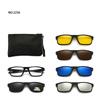 6 In 1 Spectacle Frame Men Women With 5 Pcs Clip On Polarized Sunglasses Magnetic Glasses Male Computer Optical 2201