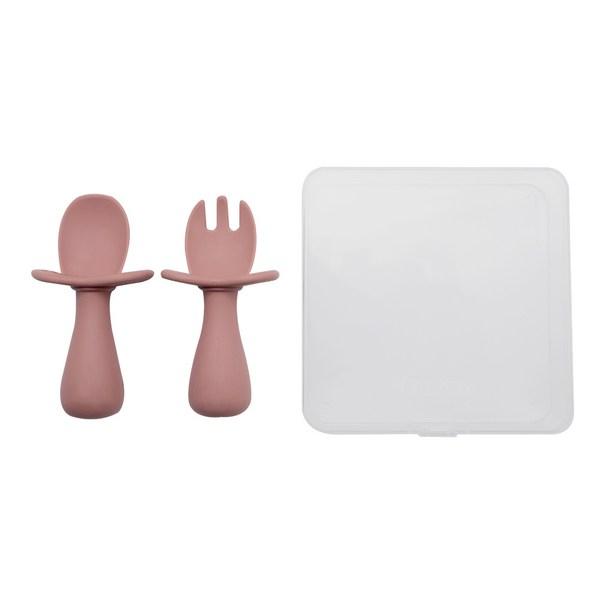 Lalabee Aijudo Spoon Fork Set + Case, 01 Red (Spoon Fork Set), 1 Set