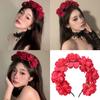 Gothicism Rose Headbands Halloween Cosplay Hair Hoop Carnivals Headbands for Bridal Wedding and Festival