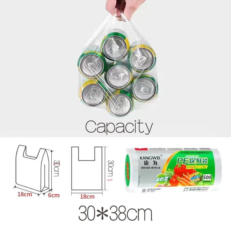 100 шт., 3 размера, пакеты для хранения продуктов с ручкой, сохраняют свежесть, прозрачные рулоны, пластиковые пакеты для хранения свежих продуктов, вакуумная сумка для хранения пищевых продуктов