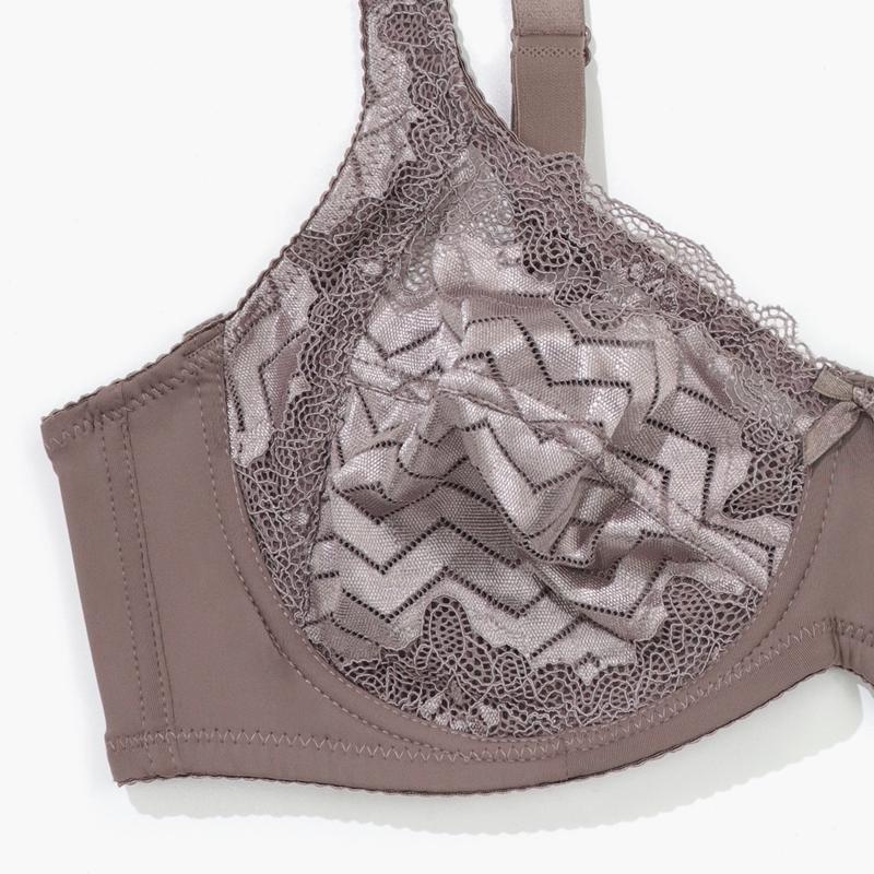 Элегантные бюстгальтеры больших размеров, женские кружевные бюстгальтеры с шевронным узором и бантом, ультратонкий кружевной бюстгальтер на косточках
