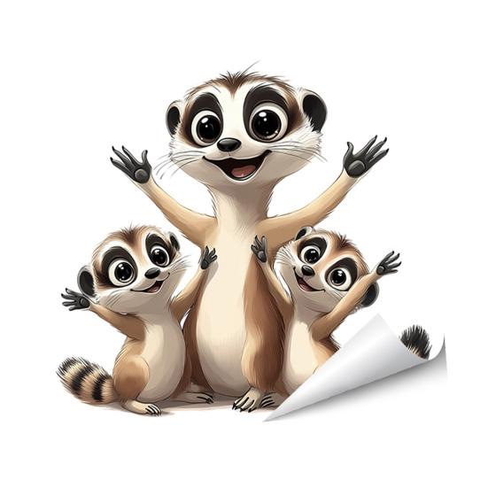 Статические наклейки на окна Смешные мультяшные животные Многоразовые наклейки на окна Водонепроницаемые Съемные наклейки для комнаты Офиса Дома Стеклянных дверей Декор окна