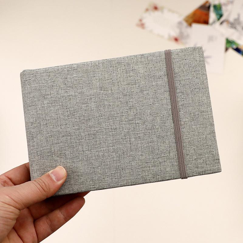 Book Flip Mini Album Portable Linen Cover Photo Album For Travel Memory Storage