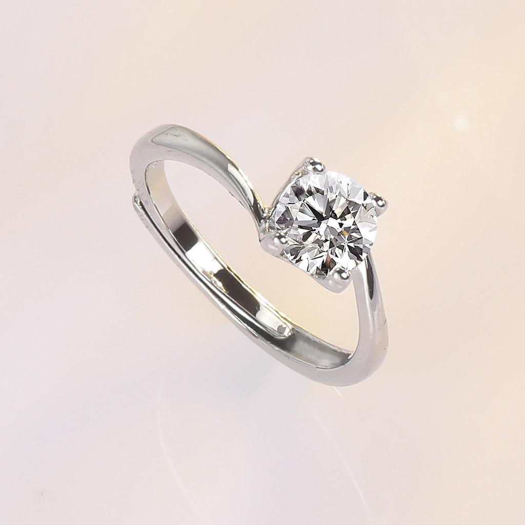 Кольцо из стерлингового серебра 925 пробы в стиле Tiffany с витым ободком, четырьмя крапанами, головкой-короной на один карат, имитация муассанита, для женщин, горячая распродажа ювелирных изделий