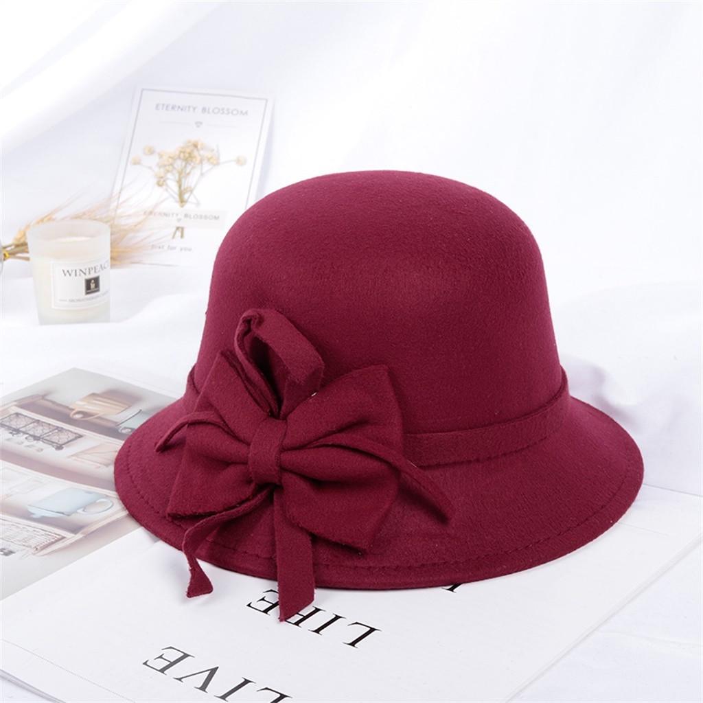 Female Autumn Winter Fashion Casual Hat Dome British Top Hat