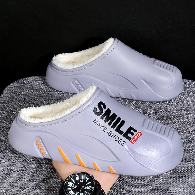 Зимние мужские теплые тапочки из хлопка, теплые домашние поварские туфли для мужчин, для пар, для дома, спальни, плюшевые тапочки