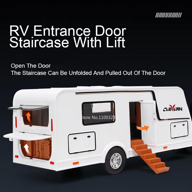 Новая модель 1/32 Rolls-Royce Cullinan RV из литого сплава, игрушечный внедорожник со звуком и светом, коллекционные украшения для кемпера, подарок для мальчика