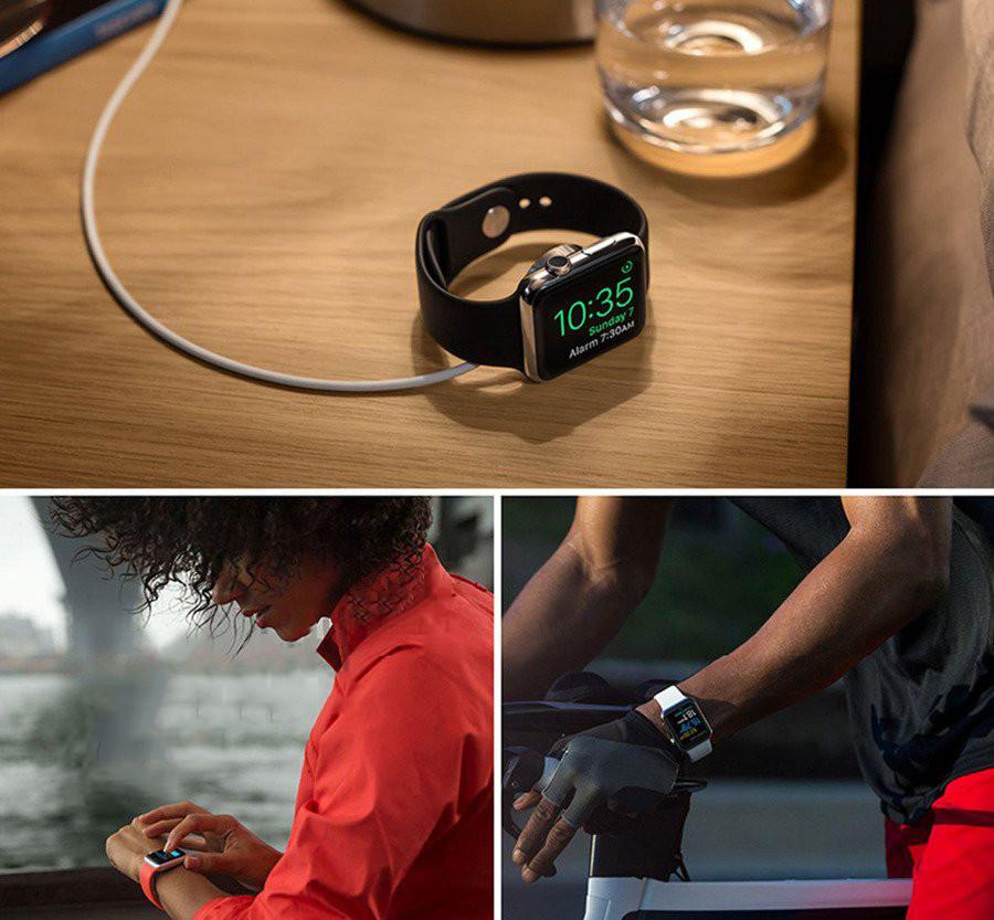 Ремешок для Apple Watch с тонкой талией, силиконовый ремешок, двойная пряжка, легкий, для фитнеса