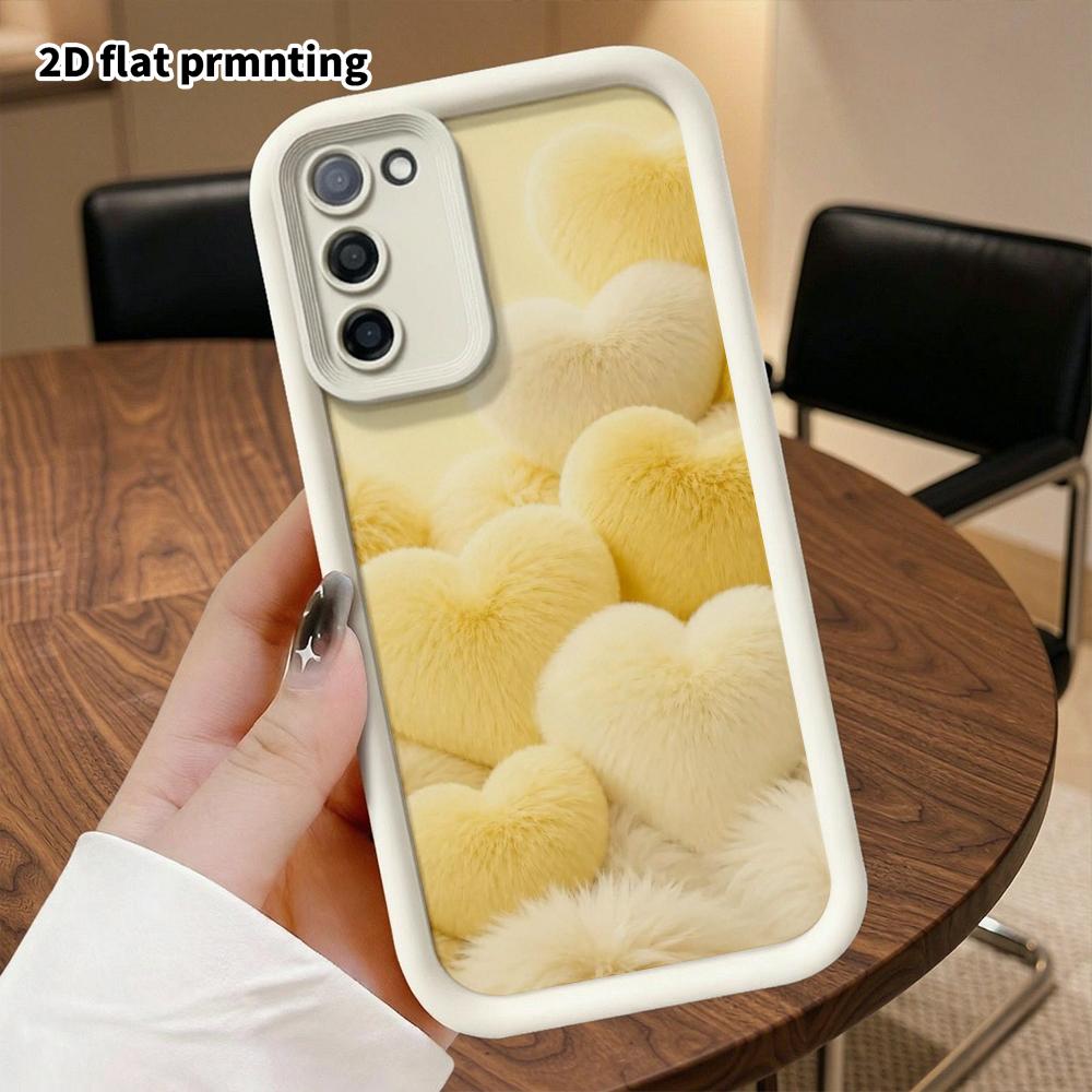 Phone case: 2D flat Samsung Galaxy A34 A35 M05 M06 S20 S22 S21 FE Plus 5G protective case, yellow and white plush, perfect Christmas and Halloween hol