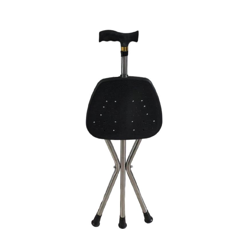 Tri-Fold Walking Cane Stool with Non-Slip Grip for Elderly & Disabled - Mountain Climbing Support