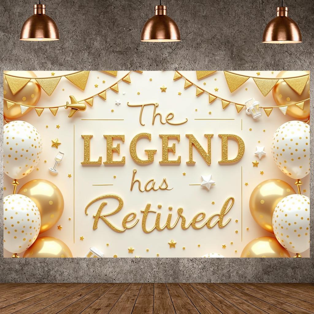 Pension Party Backdrop Elegant Joyful Retirement Backdrop Retirement Banner Sparkling Background For Happy Send-off Friends