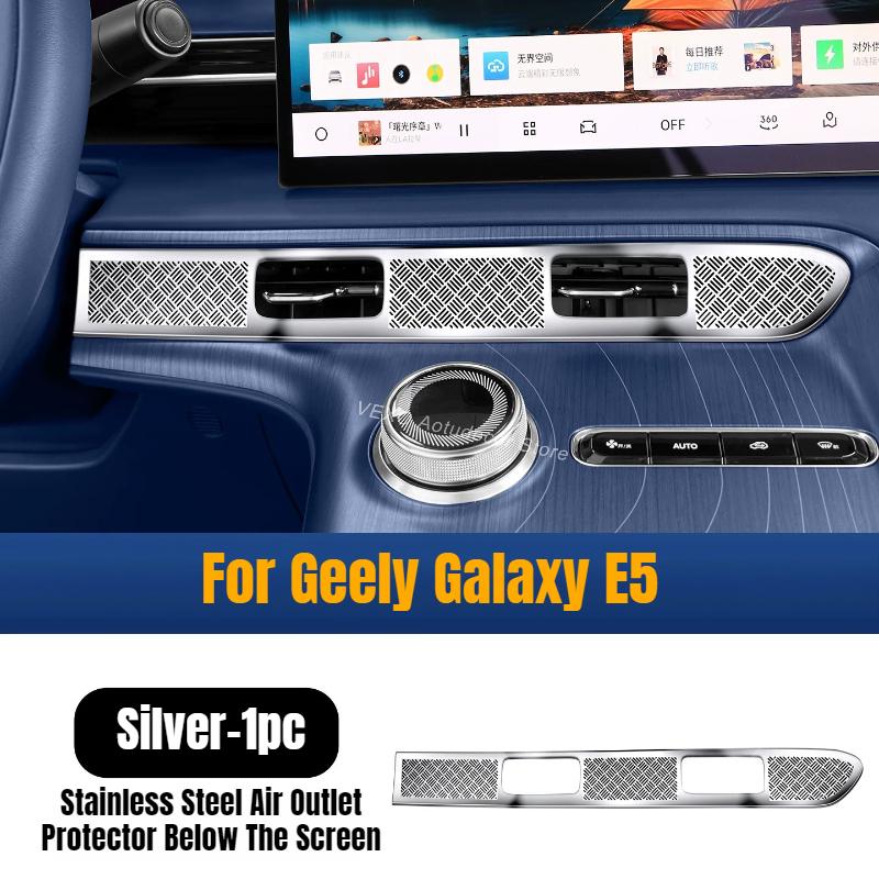 For Geely Galaxy EX5 E5 Rear AC Vent Dustproof Cover Air Outlet Protector Stainles Steel Electric Vehicle Interior Moulding Trim