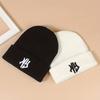 Embroidered Letter Pattern Fashionable Couple's Hat Suitable for Both Men and Women, Elastic Knitted Hat