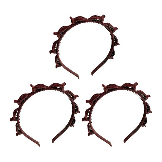 3Pcs Braided Headband with 8 Clips Each Multi-Tooth Layered Design Hair Hoop Women Girls Easy Styling Hair Accessories