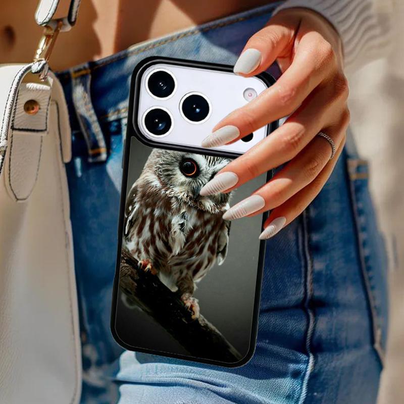Чехол для телефона с рисунком животного 'Сова' Для iPhone 17 Air 14 15 13 12 Max Чехол Для Apple 16e 11 Pro Max Plus Coque