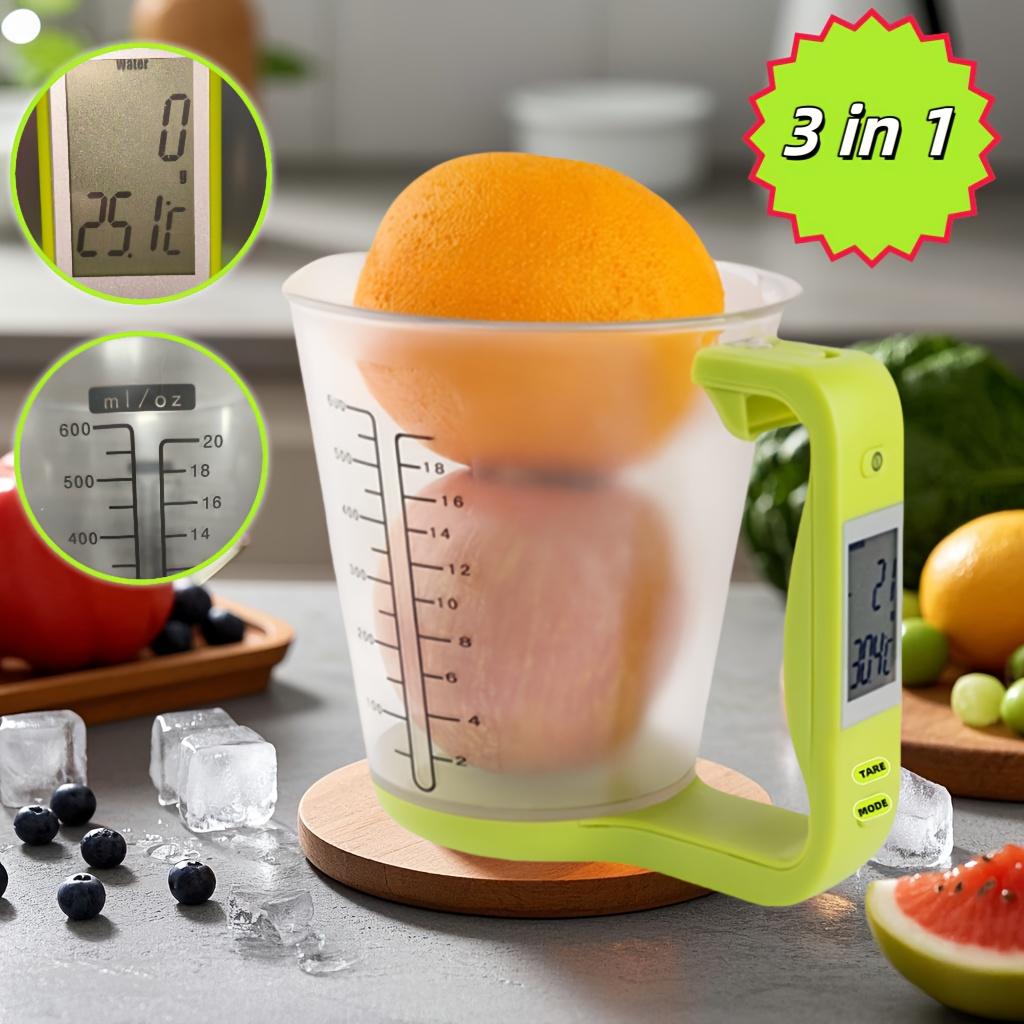 600ml Smart Measuring Cup with Thermometer , 6 in 1 Unit Conversion , Food Grade ABS Detachable Design , Real Time Monitoring from 0 to 40°C
