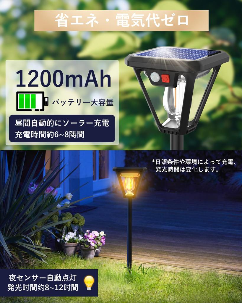 Solar Outdoor Garden Lights, Set of 2, Warm White, Automatic OnOff, RecessedWall-Mounted, IP67 Waterproof, Zero Electricity Cost, Motion Sensor, LED