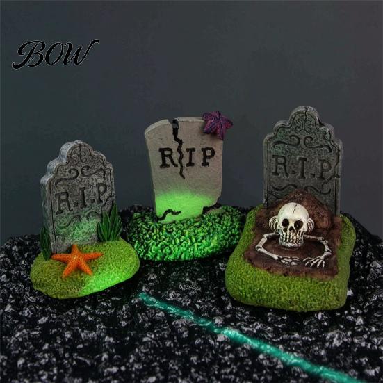 Spooky Garden Ornaments Halloween Tombstones Yard Signs, Realistic Graveyard Outdoor Creepy Accessories Lawn Decorations for Horror Party Decoration