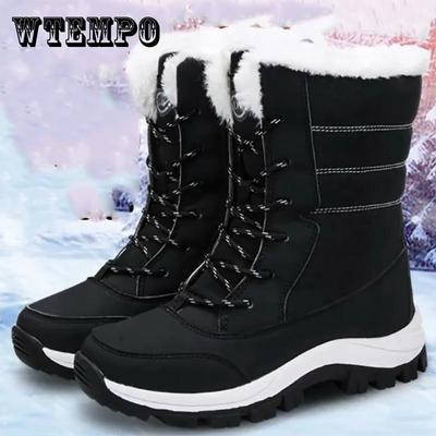 Женские зимние ботинки, бархатные женские сапоги среднего размера, теплая студенческая хлопковая обувь