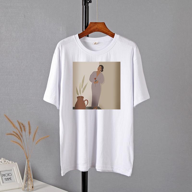 Hirsionsan элегантные мягкие футболки с рисунком женские летние повседневные базовые футболки с короткими рукавами женские корейские универсальные топы из 100% хлопка