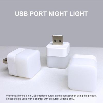 USB-ночник Мини-светодиодный ночник USB-штекер Лампа Power Bank Зарядка книг Огни Круглые квадратные лампы для защиты глаз для чтения