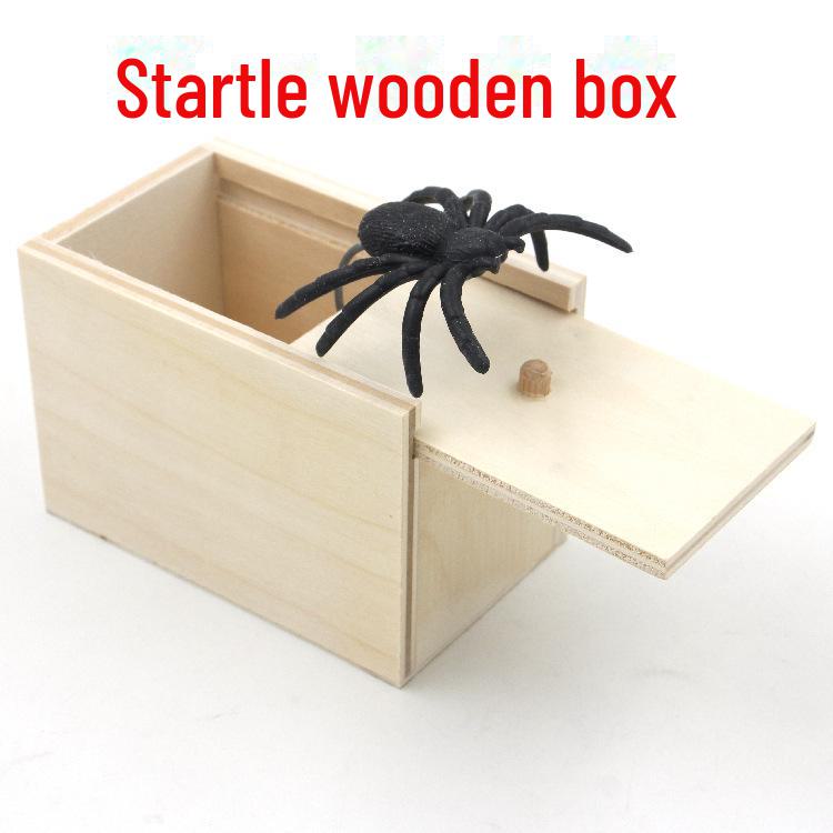 Страшная деревянная коробка для розыгрышей с пауком, игрушка-подделка TikTok, сюрприз в виде жука