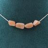 Stones and Minerals. Necklace 4 Tanzanian Sunstone Beads. Steel Chain Necklace Women, Men. Customizable Size.