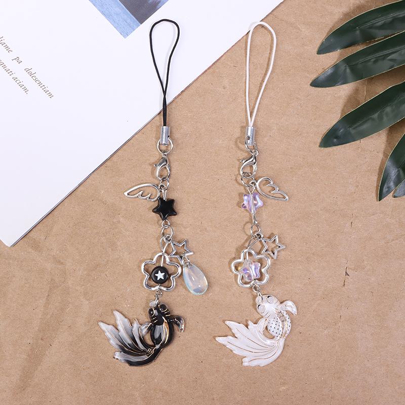 Брелок-звезда в виде разноцветной рыбы, ремешок на запястье, подвесная цепочка для мобильного телефона