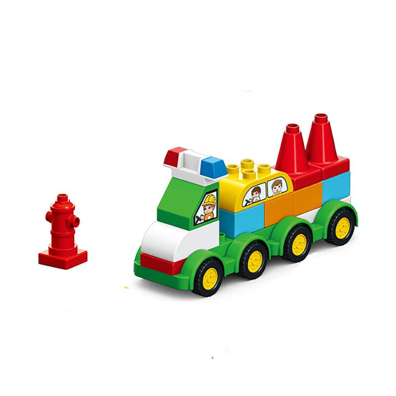 Крупные Детали Duplo Автомобильная Команда Строительные Блоки DIY Городские Машины Образовательные Кубики Игрушки Для Детей Подарок