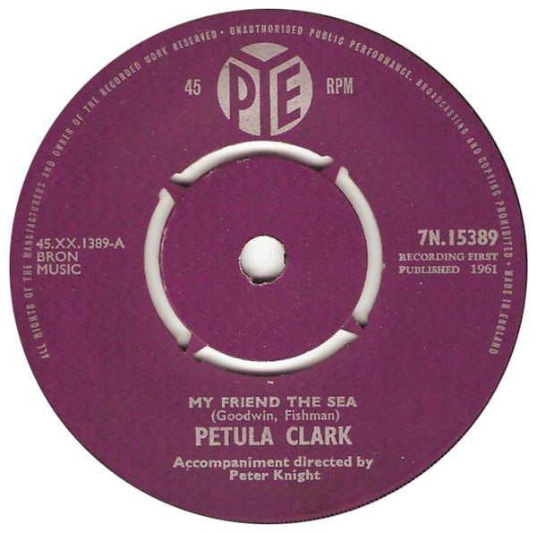7-дюймовая пластинка ПЕТУЛА КЛАРК - Мой друг море 7N15389 Pye Records 1961 Великобритания Поп Б/У