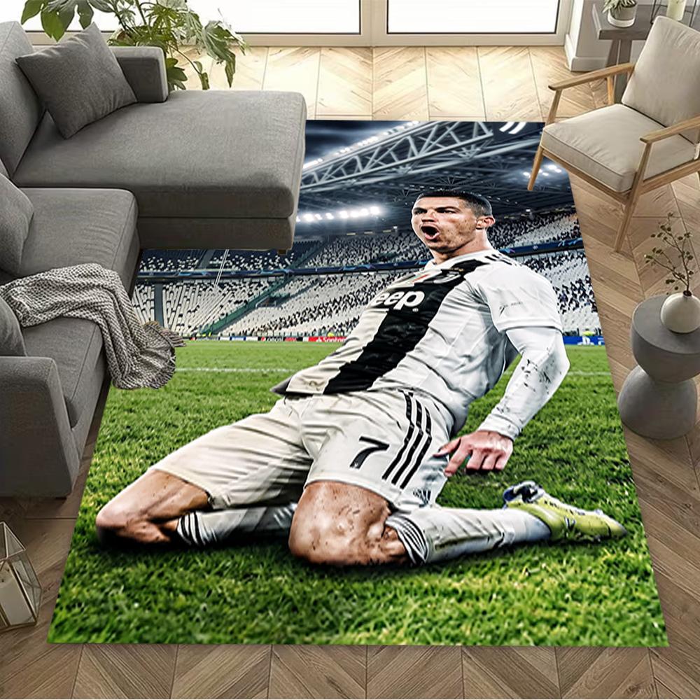 Cristiano Ronaldo Trophy Celebration Floor Rug Office Rug Suitable for Living Rooms Outdoor Playrooms Dormitory Antislip Carpet Decorate Offices