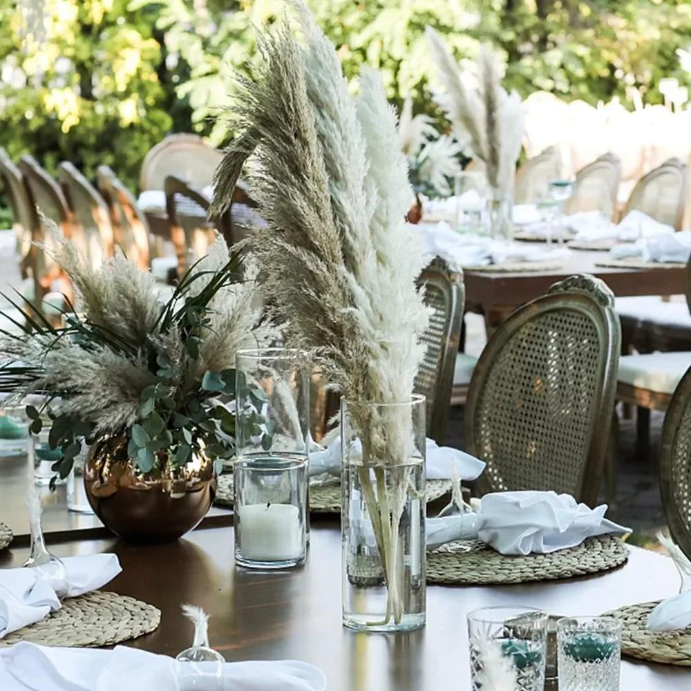 Упаковка из 12 цилиндрических стеклянных ваз для украшения центра стола, прозрачная ваза для цветов высотой 10 дюймов, декор комнаты, украшение свадебного стола, украшения для дома