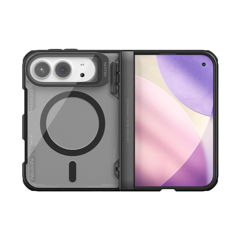 Магнитный чехол NILLKIN для iPhone Duo Fold с подставкой-кронштейном для двойной линзы, защита от пожелтения, противоударный CA4021