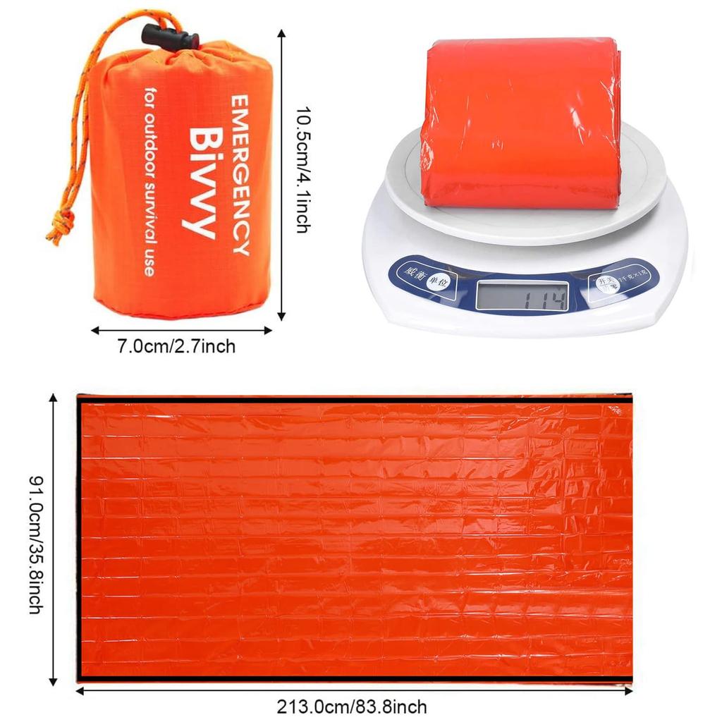 AQTAQ 2 штуки одеяло-сумка Биби аварийный спальный мешок для выживания аварийное одеяло снаряжение для выживания первая помощь спасательное одеяло термостойкое холод