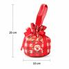 Christmas Gift Bag Drawstring Burlap Round Bottom Candy Pouch with Handle Festive Holiday Favors Pack