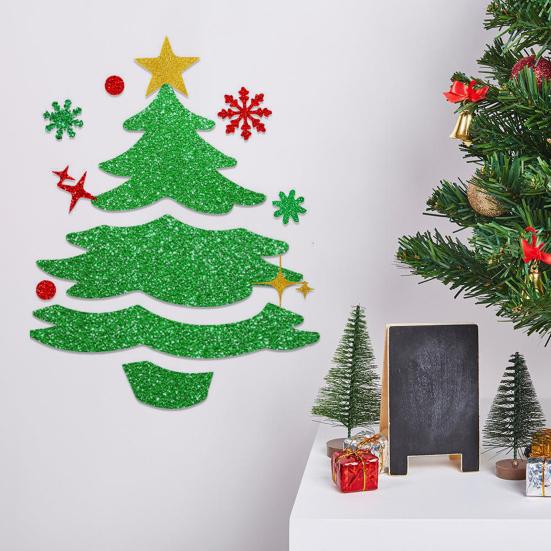 Рождественские наклейки на дверь Санта-Клаус Олени Войлок Декоративные наклейки Рождественское украшение своими руками