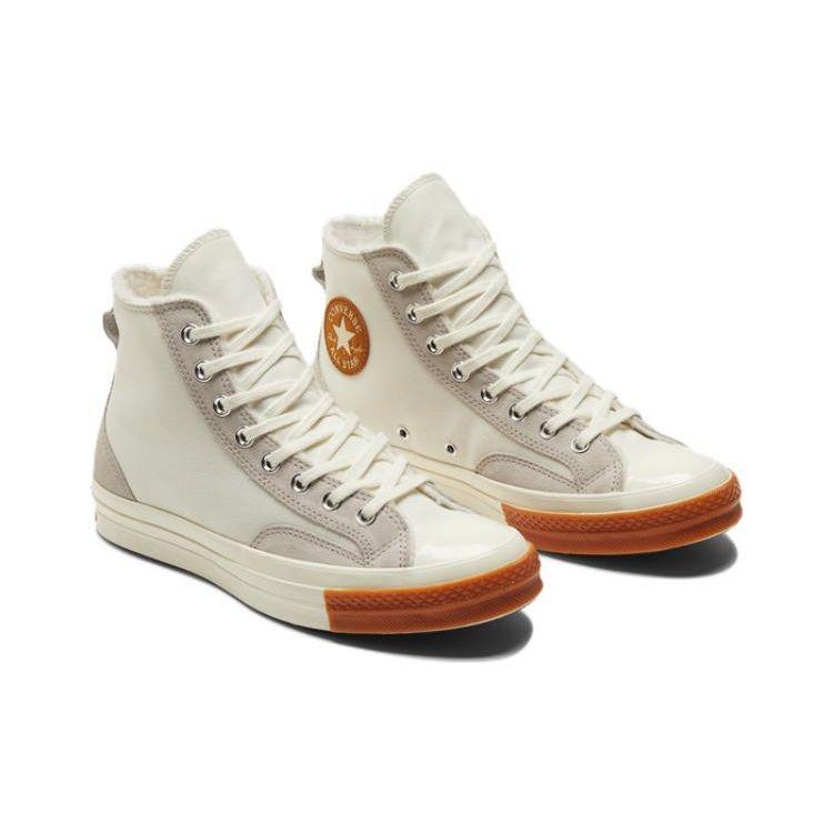 Converse Кроссовки унисекс Chuck 70 с высокой подкладкой и цветными блоками, винтажные белые резиновые кроссовки кремового цвета Pale-Putty Egret A04409C