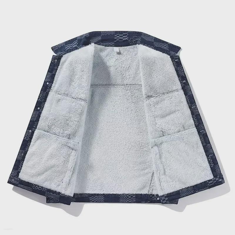 Высококачественная клетчатая джинсовая куртка для мужчин и женщин — модная, свободного кроя для осени/зимы