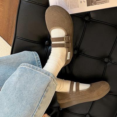 Повседневная модная обувь Мэри Джейн на ретро-платформе с круглым носком, женская, новая коллекция весна-осень 2025, туфли-лодочки с французским вырезом для носка