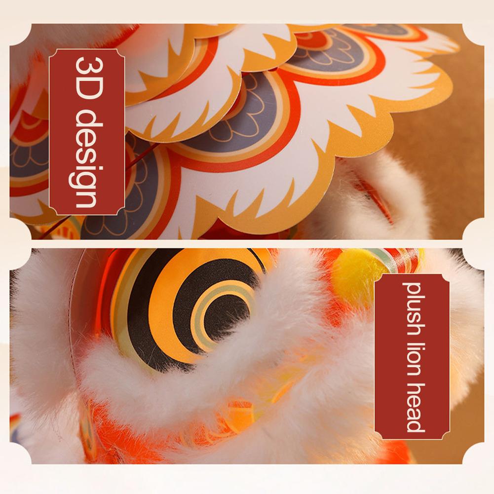 2026 Year Of The Horse Lion Dance Lantern Handmade DIY Material Package, Children's Handheld PVC Waterproof Luminous Toy