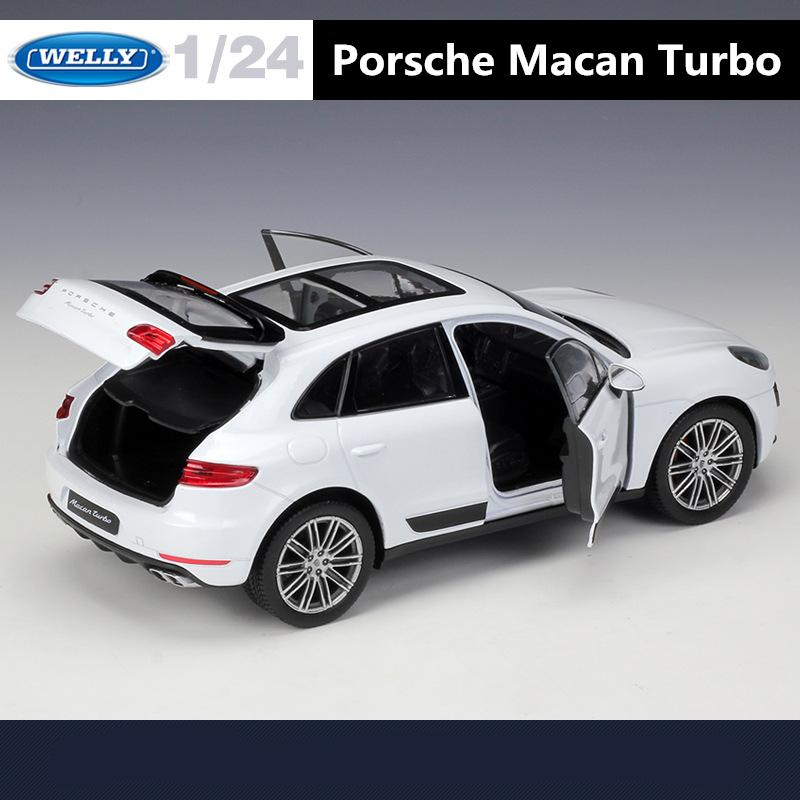 AABKP1 WELLY 1:24 Porsche Macan Turbo SUV Alloy Car Model Diecast Metal Toy Vehicles Car Model High Simulation Collection Children Gift
