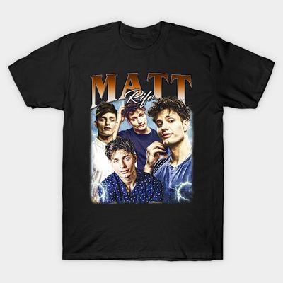 Asian Size Men Black Print T-shirt Matt Rife Bootleg Vintage Tshirt No-Cut Heat Transfer Print Cotton Tshirt