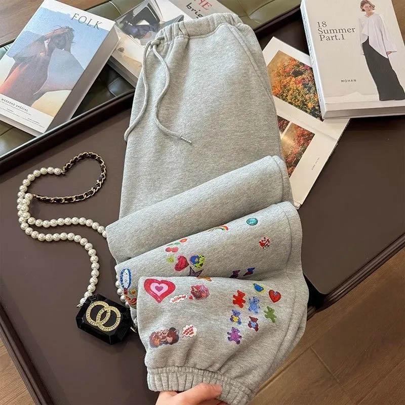 Брюки женские эластичные с высокой талией, длинные, больших размеров, двухслойные, утолщенные, тянущиеся, универсальные, повседневные