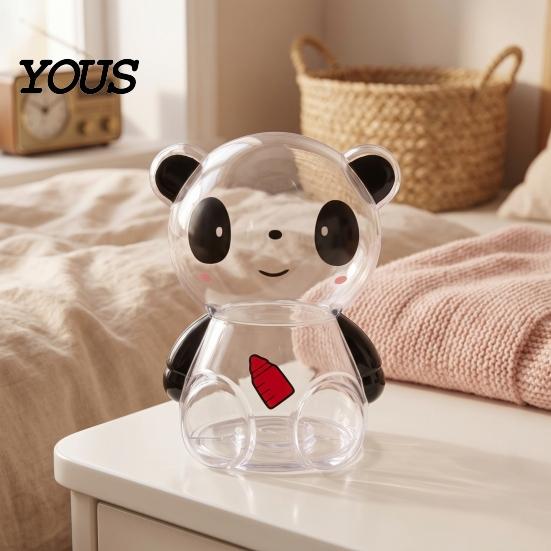 Animal Shaped Money Box Clear Panda Piggy Bank for Kids, Plastic Cash Coin Bank, Saving Jar Decoration, Christmas Birthday Girls Boys