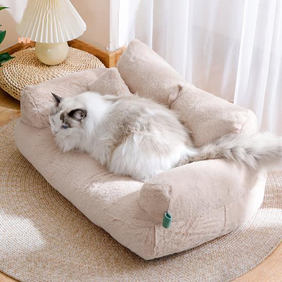 1 Set Pet Sofa Soft Comfortable Pet Bed Removable Washable Dog Nest Non-slip Cat Sleeping Cushion Pet Supplies