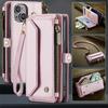 Long Lanyard Flip Leather Phone Case for iPhone 17 Pro Max Air 16E 16 Plus 15 14 13 12 11 X XS XR SE 2022 8 Zipper Wallet Multi Card Slot Holder Cover