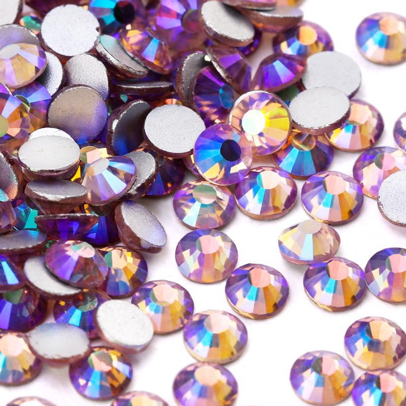 Pujiang Crystal Rhinestone Glass Flat Bottom Diamond Clothing Accessories Round Nail Drill Diy Stud Earrings Bag Sticker Drill