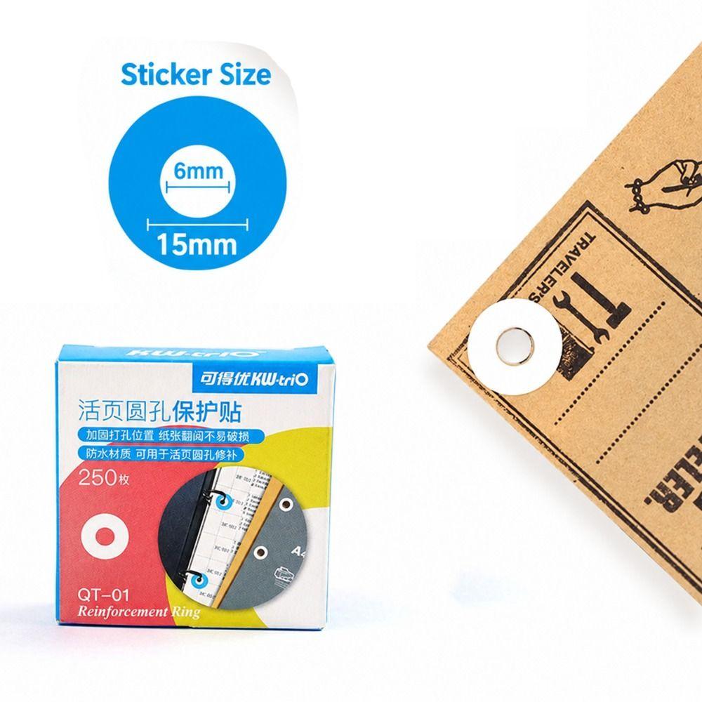 250pcs/box PVC Hole Reinforcement Stickers Self Adhesive Ring Shaped Stationery Supplies